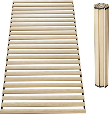 Obrázek produktu pro JOIEYOU cedrový lamelový rolovací rám 140x200 cm s 23 lamelami a černou gumou, skládací rolovací lamelový rám s nosností až 300 kg, 2 cm silné dřevěné lamely náhradní lamely pro většinu postelí