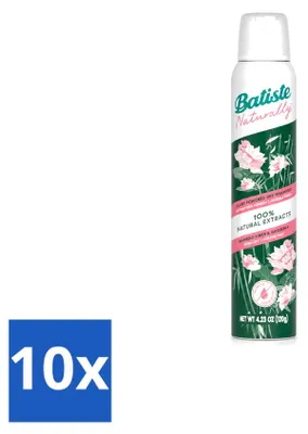 Productafbeelding van 10 x Batiste Natuurlijke droogshampoo met bamboevezel en gardenia, 200 ml - Voordeelverpakking - 10 stuks