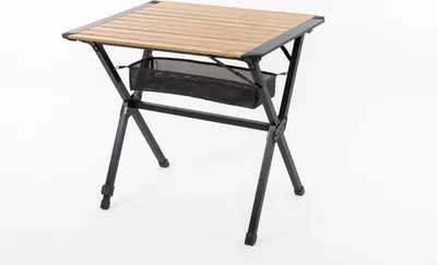 Produktbild von Campingtisch Bambus-Rolltisch 80x60cm Aluminium Gartentisch Klapptisch mit Netz