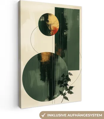 Produktbild von MuchoWow® - Leinwandbilder - Kunst - Kreise - Modern - Abstrakt, Wandbild, Wanddeko Bilder Wohnzimmer, 60x90 cm