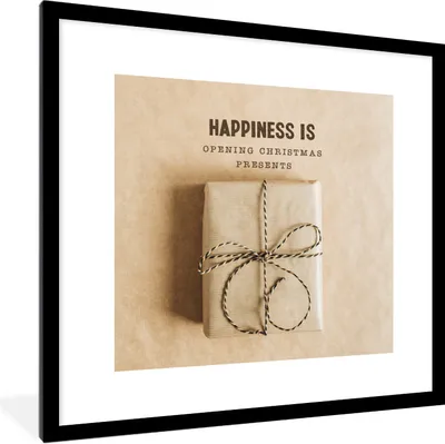 Produktbild von MuchoWow® Gerahmtes Poster Weihnachten - Geschenk - Zitat 40x40 cm - Poster mit Schwarzem Bilderrahmen Wandposter Rahmen Foto Bilder - Poster - Plakat im Rahmen