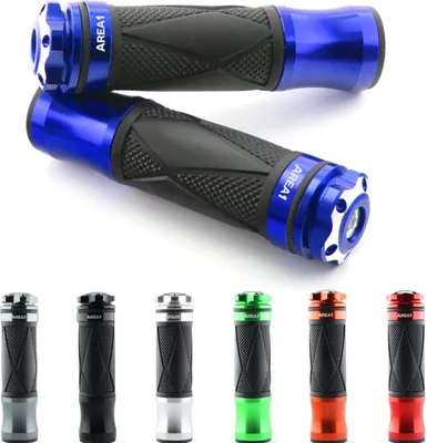 Immagine prodotto di Area1 Manopole per moto e scooter - Modello Xtreme, colore blu - 2 manopole in gomma (1 da 22 mm + 1 da 24-25 mm (7/8 / 1 pollice))