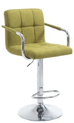 Produktbild von CLP Barhocker Lucy V2 Stoff höhenverstellbar und drehbar grün Gestell Farbe chrom