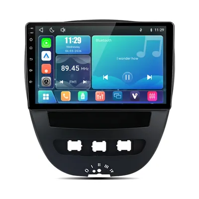 Productafbeelding van Hexinex 10-inch Plug & Play Linux autoradio met Carplay, geschikt voor Toyota Aygo, Peugeot 107, Citroën C1. Inclusief WIFI, Bluetooth, stuurwielbediening (SWC), FM, RDS, DSP en USB-aansluiting. 2DIN