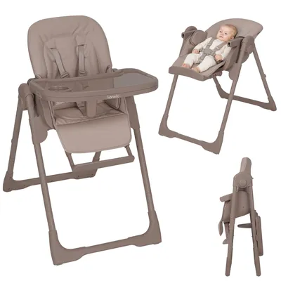 Produktbild von Lionelo Linn Plus 2in1 Kinderstuhl mit Liegefunktion höhenverstellbar klappbar - Beige Taupe