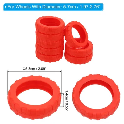 Produktbild von Gep?ck Rollen Abdeckung 16Stk Stumm Silikon Gep?ck Koffer Rad Schutz Abdeckungen Sto?fest fš¹r 1.97''-2.76" Spinner Rollen Gep?ck Set Rot
