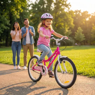Produktbild von Actionbikes Kinderfahrrad Butterfly 20 Zoll | Kinder & Jugend Fahrrad - V-Brake Bremsen - Kettenschutz - Fahrradständer - 6-9 Jahre (Pink/Weiß)