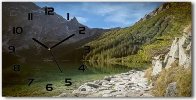 Produktbild von Wanduhr aus Glas – 60x30 cm - Glasbild - Glasuhr - Gehärtetes Glas - schwarze-zeiger - Sea Auge des Tatra