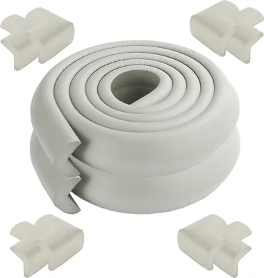 Image de [Pack de 2] 2 mètres de longueur de protection de bord de table Baby Proector + 8 coins (Gris) Doux, non toxique et écologique
