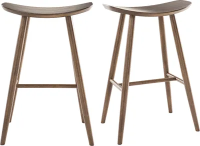 Produktbild von Miliboo - Design-Barhocker Walnuss H72 cm (2er-Set) DEMORY