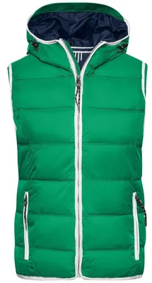 Productafbeelding van James and Nicholson - "Maritime" damesvest LT2625 (maat S) (Iersgroen/wit)