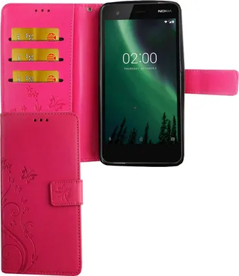 Produktbild von Handyhülle für Nokia 2.1 / Nokia 2 2018 Tasche Wallet Schutz Cover Etuis Pink