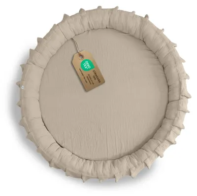 Produktbild von Bodenkissen Hellbeige mit Rüschen - Sitzkissen für Kinder aus Musselin