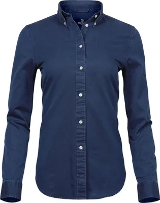 Produktbild von Tee Jays Damen Langarm Casual Twill Bluse PC3549 (M) (Indigo)