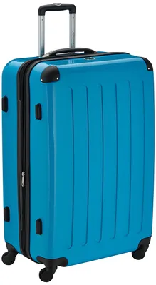 Produktbild von Alex - Großer Hartschalen-Koffer für Aufgabegepäck mit Erweiterung Trolley Rollkoffer Check-In Reisekoffer XL 75 cm, 119 L, 4 Rollen, glänzend,Blau
