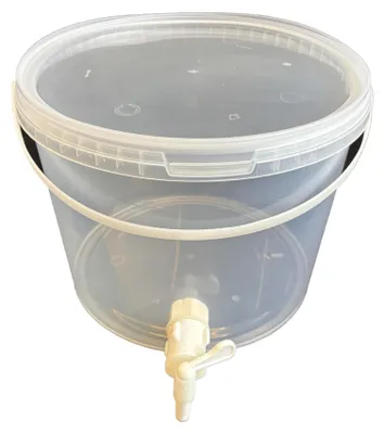 Produktbild von SILPLAST Gärbehälter 10L mit Ablaufhahn Deckel lebensmittelecht Bier- und Weinherstellung Eimer Transparent