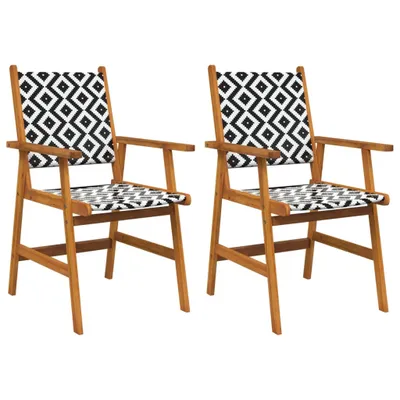Image de vidaXL Chaises de jardin 2 pcs. Bois massif acacia