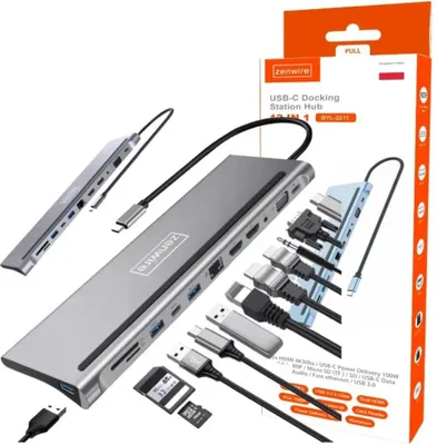 Immagine prodotto di Docking station - hub USB-C 12 in 1 - 2x HDMI 4K - RJ-45 - USB 3.0 - SD - per MacBook M1 M2 M3