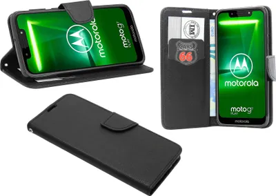 Obrázok produktu pre cofi1453® Puzdro typu kniha "Fancy" kompatibilné s MOTOROLA MOTO G7 POWER puzdro na mobilný telefón peňaženkové puzdro s funkciou stojana, slot na karty čierne