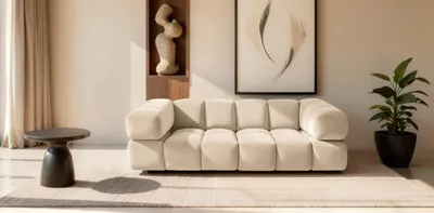 Produktbild von Kaiser Möbel Sofa 3-Sitzer, Couch, Veloursstoff Bluvel, Creme, Averro
