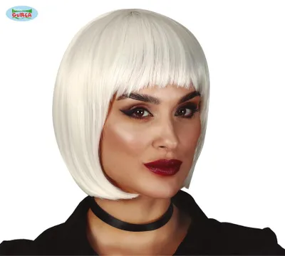 Produktbild von weiße Bob Perücke für Damen