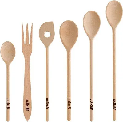 Obrázek produktu pro Sada dřevěných lžic 25–40 cm s míchací a pekařskou lžící