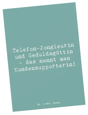 Produktbild von Mr. & Mrs. Panda Postkarte Spruch Meisterin Kundensupport - Meeresbrise - Geschenk, Postkarten, Berufspassion, Kommunikationsfähigkeit, Hilfsbereitschaft, Beruf, Support