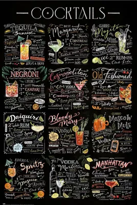 Produktbild von Lizenziertes Wandposter Cocktails & Mixdrinks mit Echtheitssiegel 61x91,5 cm