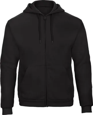 Produktbild von B&C Uni ID.205 50/50 Kapuzen Jacke FK157 (M) (Schwarz)
