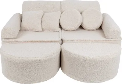 Obrázok produktu pre Detská modulárna pohovka Pocket 120 cm, plyšová, 12 ks, BEARLY, s penovou výplňou, certifikát OEKO-TEX, na hranie