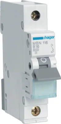 Image de HAGER Disjoncteur de protection de ligne B 16A 1p 415V 6kA 1TE AC