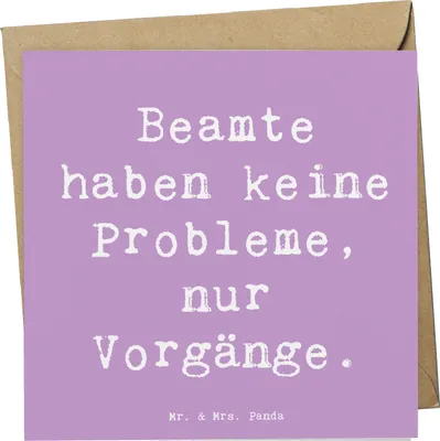 Produktbild von Mr. & Mrs. Panda faltkarte Spruch Beamter ohne Probleme - Lavendeltraum - Geschenk, doppelkarte, Glückwunschkarte, Grußkarte, Klappkarte, Berufsliebe, Polizei, Bürokratie