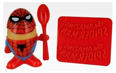 Produktbild von Eierbecher und Toastschneider mit Spiderman-Motiv