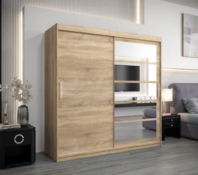 Produktbild von Kleiderschrank DENISA – Breite 200 cm, Sonoma-Eiche