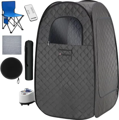 Produktbild von Mobile Dampfsauna ThermaLuxe I, 1000 W, 15 Temperaturstufen - dunkelgrau/schwarz