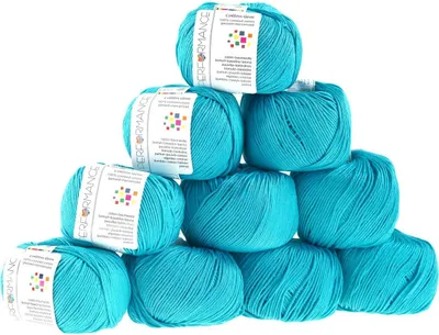 500g Strickgarn Cotton Gem Baumwolle Häkelgarn türkis