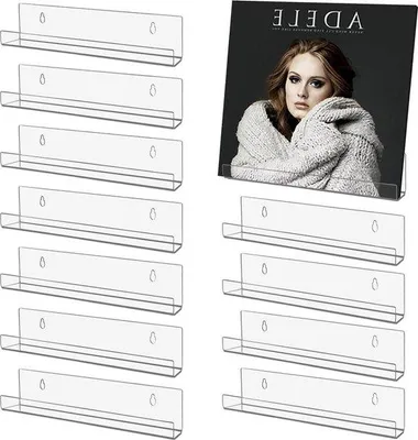 Productafbeelding van Famanu Acryl Wandplanken set, transparant (12 stuks) - Wandmontageplanken van acryl - Decoratieve fotolijsten voor woonkamer, slaapkamer, badkamer en kantoor - 178 x 43 x 43 cm -