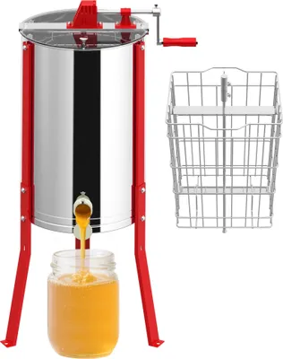 Produktbild von JOIEYOU Honigschleuder Manuelle 2 Waben Edelstahl Tangentialschleuder Honigextractor mit Deckel, Handantrieb und Verstellbaren Beinen Honigschleudern Universal Imkerei Zubehör