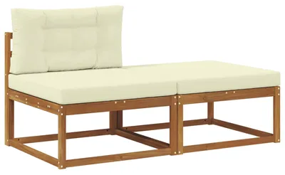 Zdjęcie produktu dla Modułowa sofa vidaXL z poduszkami, 2 sztuki, kolor naturalny