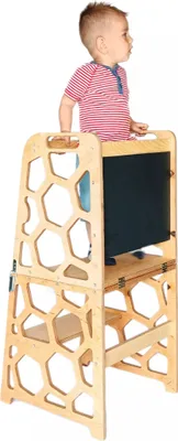 Produktbild von Lernturm für kinder Kinderküche Turm 3in1 Hocker Schreibtisch Montessori Möbel Küchenhelfer klappbar