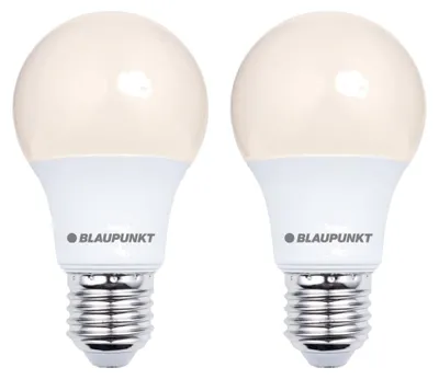 Produktbild von BLAUPUNKT E27 LED Glühbirne A60 6 Watt 570 Lumen 2700K Warmweiß, 2er Pack