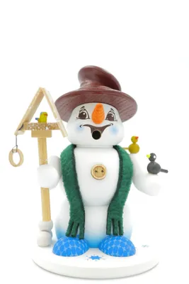 Produktbild von Kuhnert Erzgebirge - Schneemann Räuchermann,-figur,-männchen 13cm - Vogelfreund