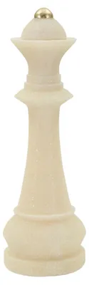 Imagen del producto de Mauro Ferretti, figura decorativa, reina de ajedrez, Quarzy, Ø12x36 cm, blanco dorado