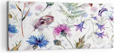 Produktbild von Bild auf Leinwand - Leinwandbild - Blume Wiese Natur - 120x50cm - Wand Bild - Wanddeko - Wandbilder - Leinwanddruck - Bilder - Kunstdruck - Wanddekoration - Leinwand bilder - Wandkunst - AB120x50-3838