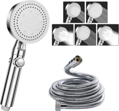 Produktbild von Duschkopf 5 Modi Stop-Funktion Handbrause Duschbrause Wassersparend Mit Schlauch