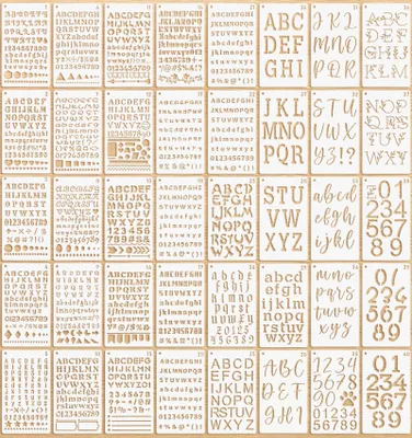 Produktbild von Buchstaben- und Zahlenschablonen - 40-teiliges Set - Zum Basteln und Gestalten - 18 x 10,5 cm