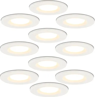 Produktbild von hoftronic LED Einbaustrahler 6W 650lm 2700K IP65 Weiß 10er Set