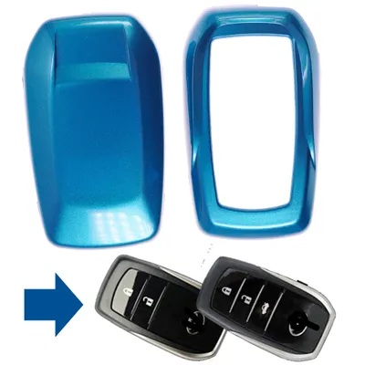 Produktbild von Auto Schlüssel Kunststoff Hülle ABS Plastik Schutz Cover Blau kompatibel mit Toyota RAV4 Corolla Avensis KEYLESS SMARTKEY