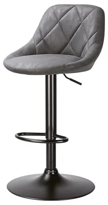 Produktbild von Barhocker Lounge gepolstert grau 49x103x47cm Polyester Eisen Hocker höhenverstellbar Tragkraft 150 Kg Barzubehör Barstuhl Stuhl Tresenhocker