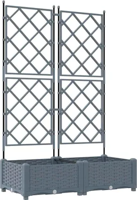 Obrázek produktu pro vidaXL Zahradní květináč, 2 ks, světle šedý, 80 x 40 x 125,5 cm, plast